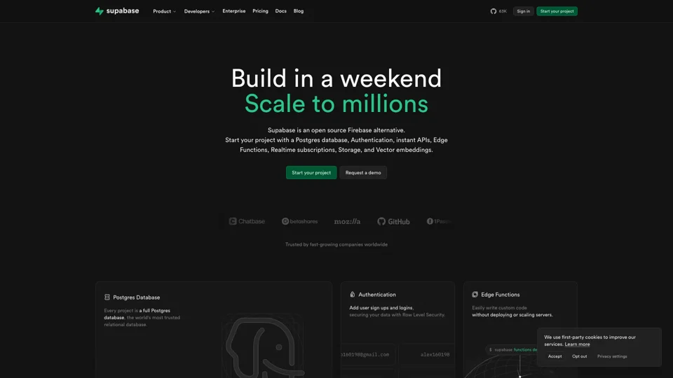 Supabase - Open Source Firebase Alternative | Build with PostgreSQL